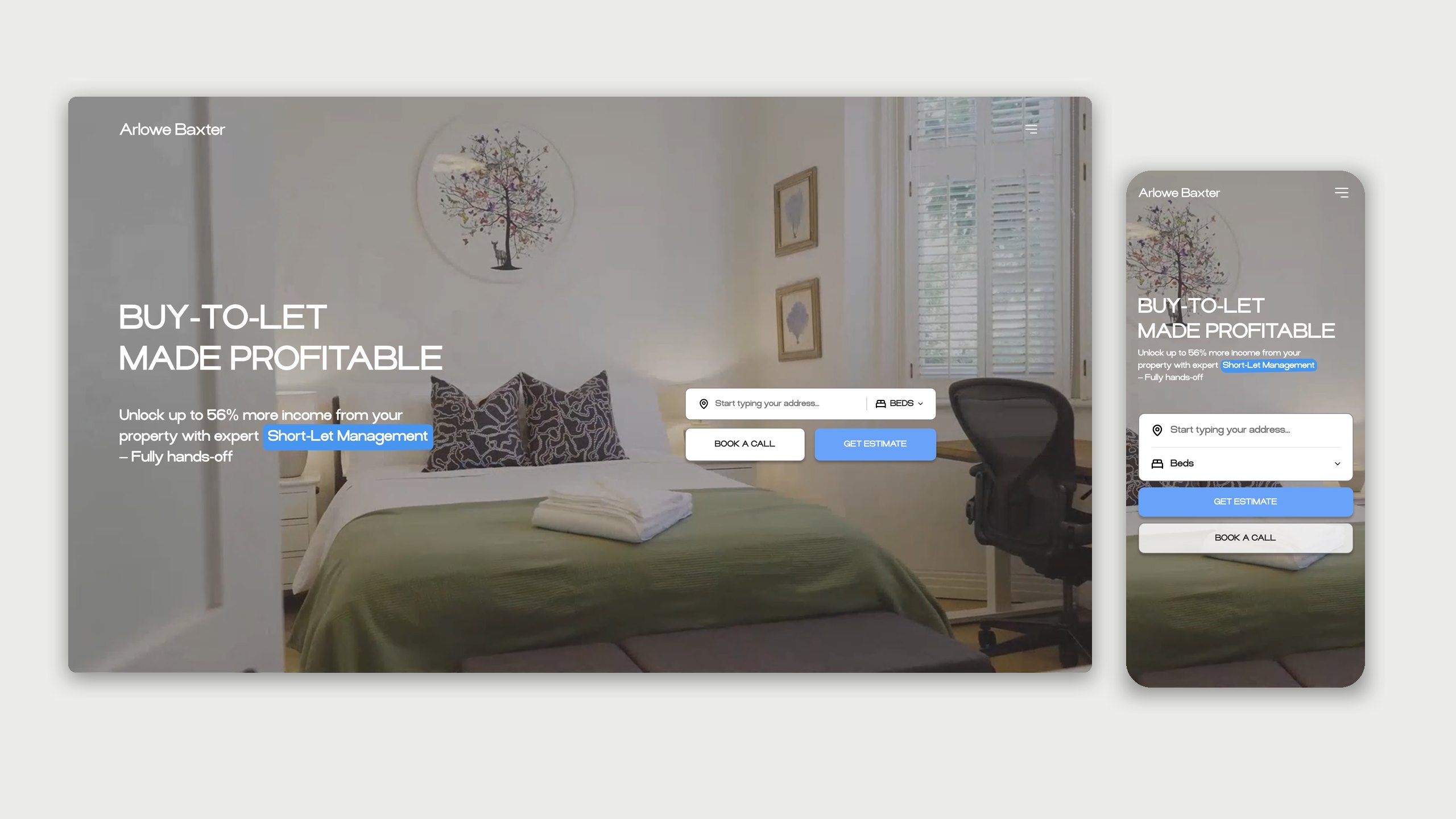 arlowebaxter.com on desktop and mobile