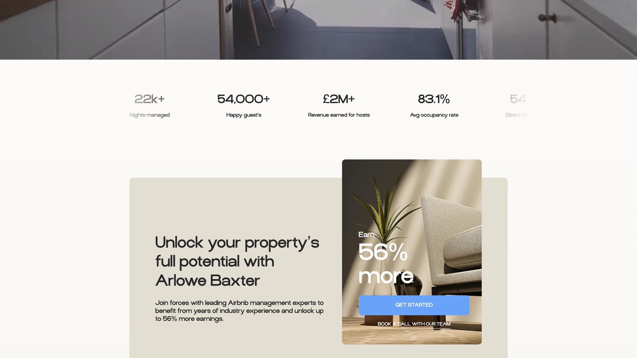 arlowebaxter.com further down the homepage